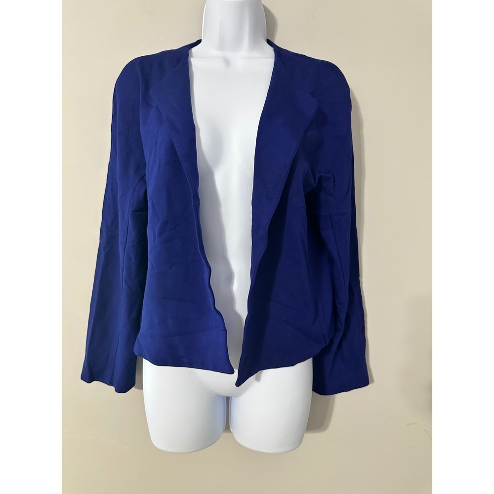 Marc Cain Royal Blue‎ Jacket Size N4 (US 10-12) Knit Open Front Blazer Career